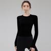 Women's Seamless Long Sleeve Yoga Top - Nude Feel, High-End, Quick-Drying, Comfortable for Autumn & Winter Fitness and Pilates.