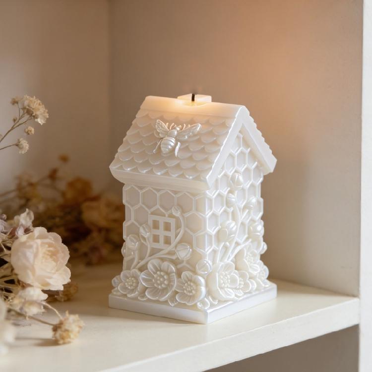 Honeycomb House Shape Silicone Mould Holiday Candle Silicone Molds For Handmade Candle Soap Chocolate Candy Cake Baking