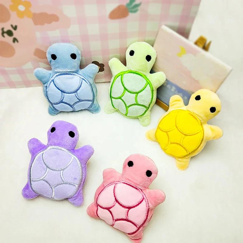 Durable Bite Resistant Interactive Dog Chew Toy for Puppy Teething Relief Mini Turtle Plush Dental Health Chewing Toy for