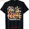 Retro Groovy He Is Risen Christian Easter Kids Girls Women T Shirt Vintage Washed Designer Clothes Fashion Vintage Washed