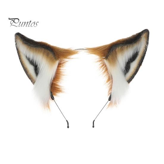 

Плюшевый тканевый обруч для волос с имитацией ушей животных, повязка на голову ручной работы для косплея, вечеринок, эластичная повязка на голову, аксессуар для волос коричневый