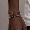 2pcs Men's Chain Bracelets,Stainless Steel Silver Gold Black Color Twist Rope Chain Wristband,Trendy Cuban Link Chains Gift