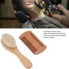 Small Baby Wool Brush and Double-Sided Comb Set Natural Soft Goat Hair Grooming Kit for Scalp Massage