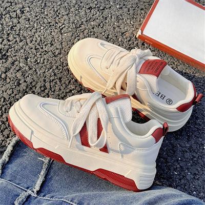 White Shoes for Women Spring New Sports Shoes Versatile Niche Casual Shoes Thick Bottom Hight Increasing Board Shoes Women