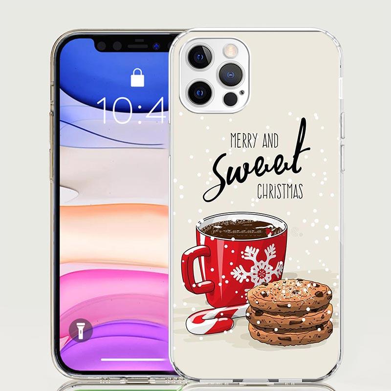 Winter Coffee Christmas Phone Case For iPhone 17 Air 16 15 Plus 11 14 Pro Max 13 Mini 12 7 8 + SE Pattern Art Customized Cover 1