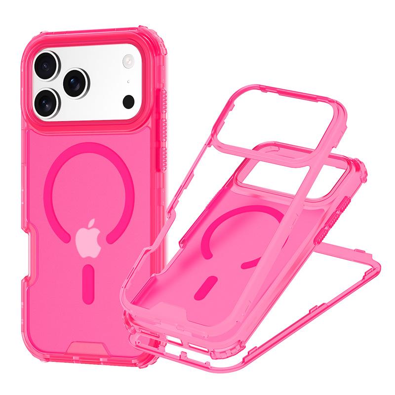 For Apple for IP17PROMAX Three-in-one Skin-sensitive Magnetic Phone Case Lanyard