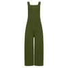 Women's Summer Casual Color Sleeveless Sling Pocket Wide Leg Side Button Jumpsuit