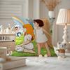 Heidi Peter And Grandpa Alps Goat Mountain Cushion Cover Anti-dustmite Pillowcase Invisible Zipper Silky Short Plush Sofa Cushio