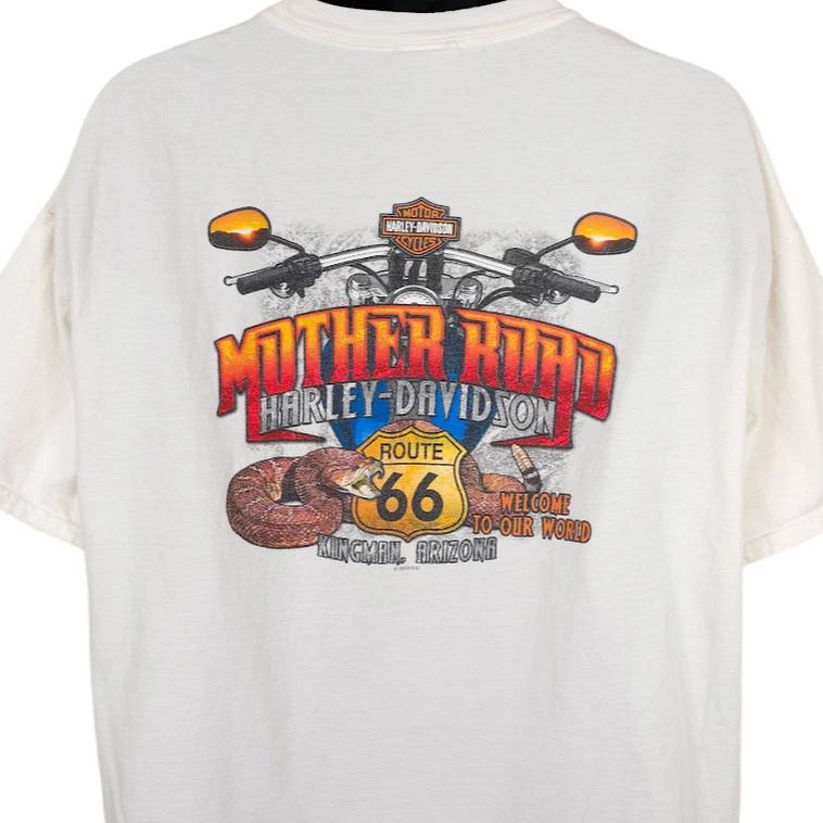 

Harley Davidson T Shirt Mens Size 2XL White Mother Road Kingman Arizona Route 66 L