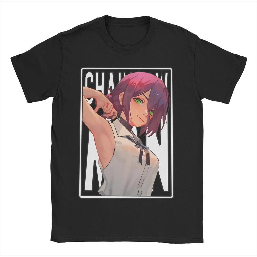 Tshirt for Men Ropa Hombre Chainsaw Man Reze Anime Manga Funny Short Sleeved Round Neck Y2k Tshirt Men Clothing Top & Tees Mens