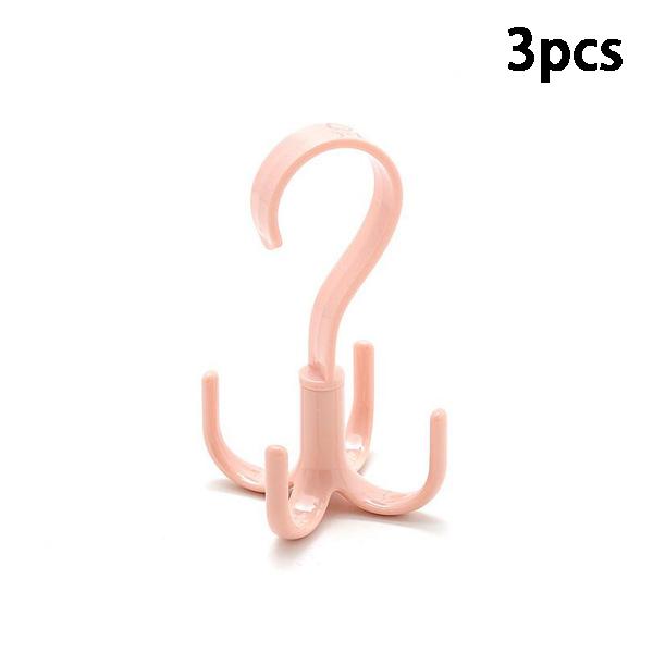 1pcs Multifunctional Rotating Creative Four-claw Hooks, Can Hang Clothes, Scarves, Wardrobe Storage Rack Door Hanging Bags.