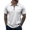 Men's Casual Zipper Collar Lightweight Breathable Short-Sleeve Top