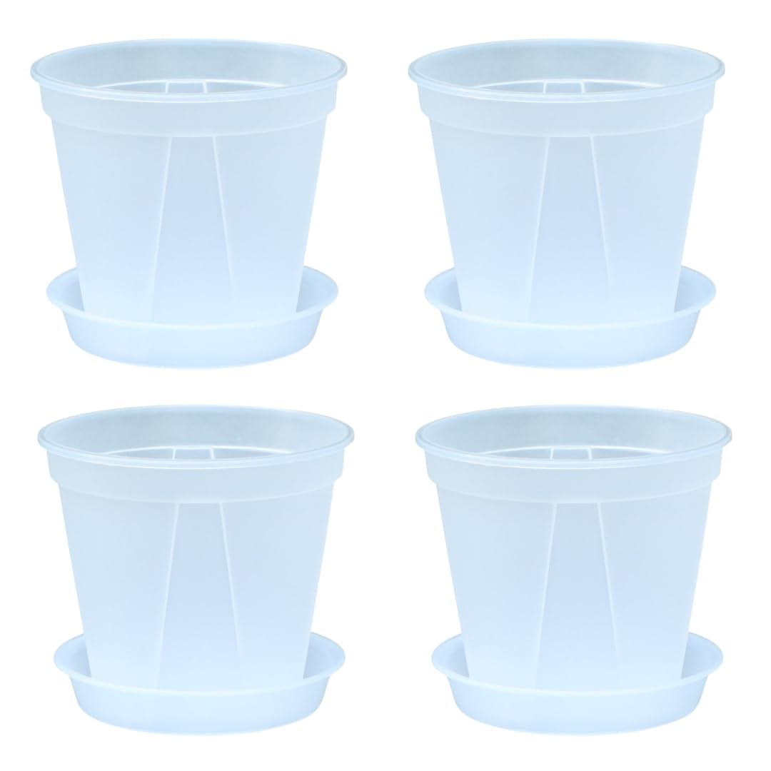 

афины Цветочные горшки Пластиковые горшки с прорезями Прозрачные горшки Горшки для комнатных растений 4 5 с поддонами Набор из 4 шт. B №. нет. (Ясно, Нет. 6)