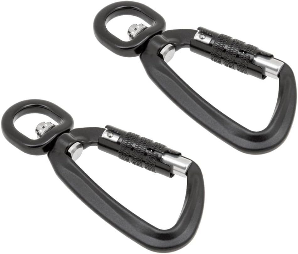 Set of 2 Carabiners with and a 500kg Weight Perfect for Hanging Small and and More Auto-Locking, 360° Rotation, Capacity, Keys, Items, Mountaineering,