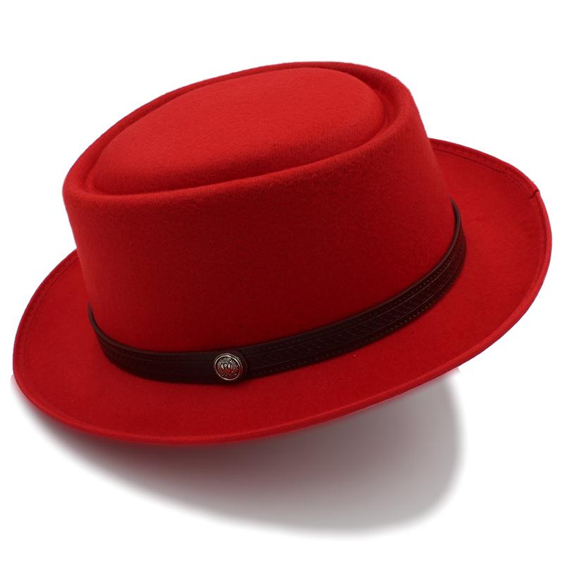 Vintage Porkpie Hats for Men Solid Black Fedora Hats Simple Pork Pie Hat Gentleman Fashion Sombrero Hombre Chapeu Masculino Show