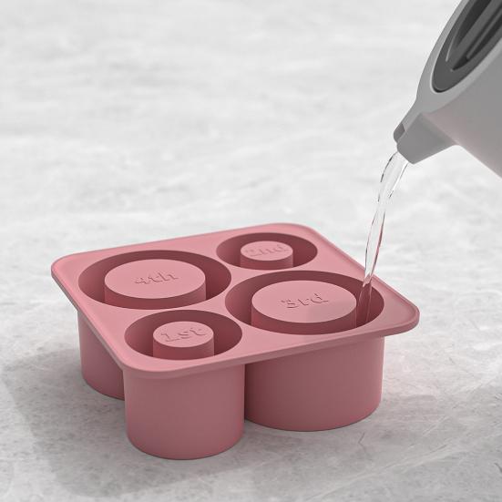 Silicone Cylinder Ice Tray with Lid Portable Popsicle Maker Easy Release Ice