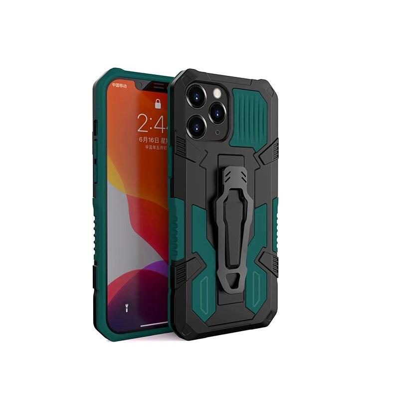 

Чехол-держатель в стиле милитари с зажимом на спине для iPhone 15 14 13 Pro Max 7 6 15 Pro 14 Plus 11 Pro Max 12 XR 8 Plus противоударный магнитный чехол For iPhone 6 6S Plus зелёный