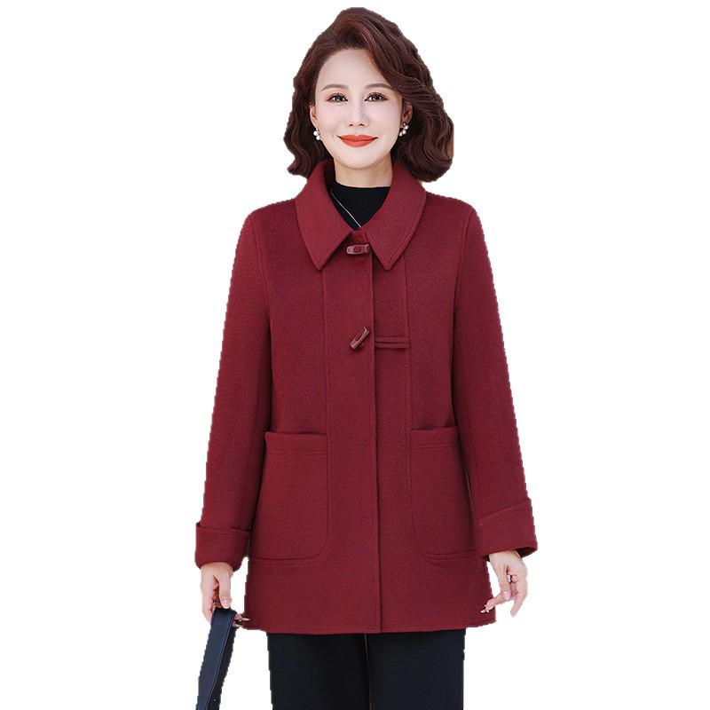 Spring and Autumn 2026 Women's Lapel Jacket - Stylish & Loose Fit for Middle-Aged & Elderly