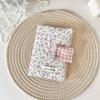 Sweet A6 Handmade Floral Print Jacket Book Cover Portable Ledger Notepad Diary Protective Case Book Storage Hanging Decoration