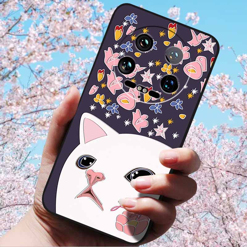 For Xiaomi 14 Ultra 5G 6.73" 14 Pro Cases Fashion 3D Retro Embossed Relief Soft TPU Siliocn Back Cover for Xiaomi 14 Capa Mi 14