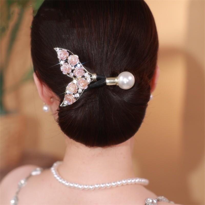 Ins Style Elegant Lazy Hair Curler Fshion Flower Fashion Flower Roller Hair Curler Lazy Hairpin Butterfly Hair Clips For Girls