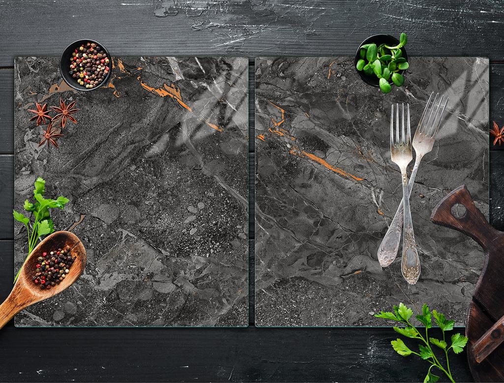 Glass protective plate for stove 2x45x52 Marble