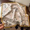 Simulation silk flower printing silk scarf square scarf high-end shawl sunscreen neck scarf headscarf scarf