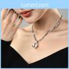 High-end Titanium Steel Pearl Necklace For Women Featuring Unique Layered Snake Chain