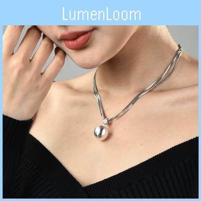 High-end Titanium Steel Pearl Necklace For Women Featuring Unique Layered Snake Chain