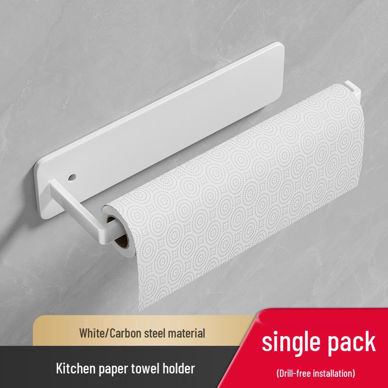 Wall-Mounted Kitchen Paper Towel Holder and Storage Rack