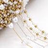 2meters 1meter Stainless Steel Love Heart ABS Pearl Beads Chains for Necklace Bracelet Chain for Jewelry Making DIY Wholesale