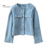 Herbst Frühling Damen Mantel Einreihig Lange Ärmel Einfarbig Strickjacke Lose OL Pendler Stil Dating Shopping Jacke