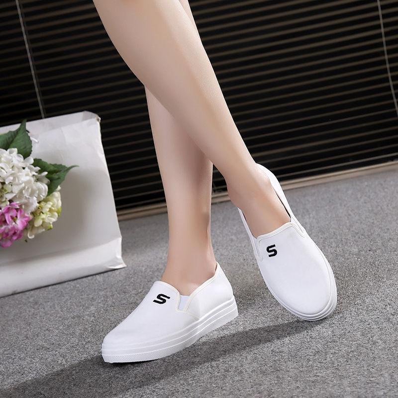 Fashion Black Loafers Slip On Ladies Shoes Flat Canvas 2024 Women Footwear New Trend Unique Promotion Cotton Korean With In Summer Sale