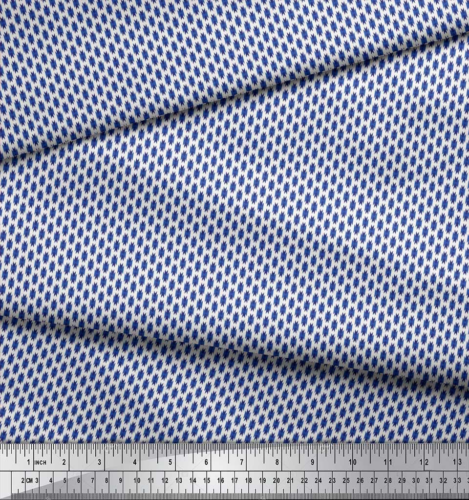 Soimoi Japan Crepe Satin Fabric Geometric Small Print Fabric by the metre 42 Inch