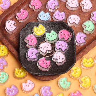 200 cuentas/bolsa para niños, accesorios de joyería, color caramelo, acrílico, hechas a mano, lindos gatos esmaltados, cuentas sueltas para niñas, para collares, dijes, manualidades DIY.