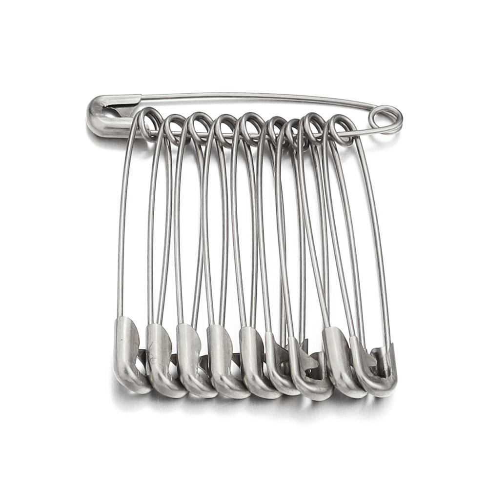 10pcs Stainless Steel Safety Pins 20-56mm Multi Size Gold Steel Color Safety Pins For DIY Home Garment Sewing Tools Accessories