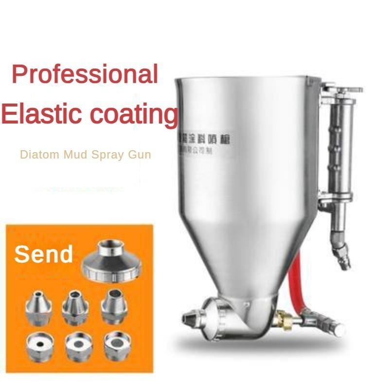 Architectural Paint Latex Paint Spray Gun Exterior Wall Real Stone Paint Spray Gun Diatom Mud Stainless Steel Integrated Molding Pot