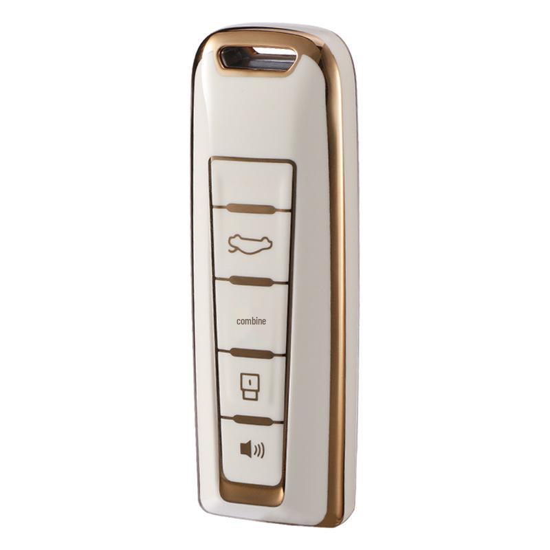 Great Wall WEY TPU Gold Edge Protective Key Cover for WEY/VV5/VV6/VV7 Remote Control