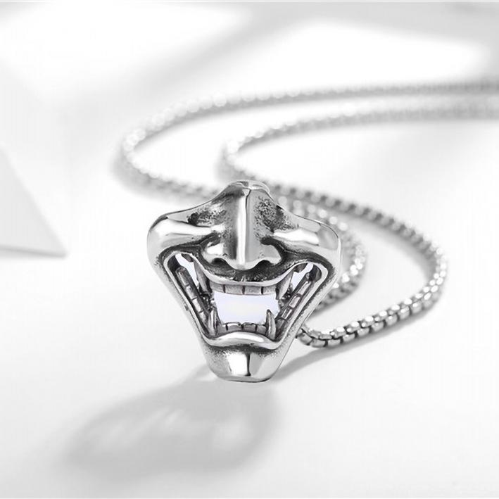 Nian Prajna Mask Pendant Necklace Domineering Jewelry Personalized Skull Pendant Necklace