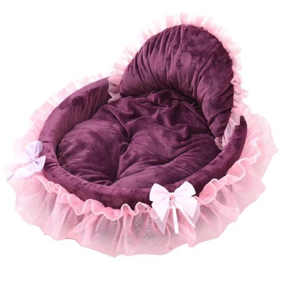 Puppy Princess Bowknot Lace Ruffle Bed Doghouse Pet Bed