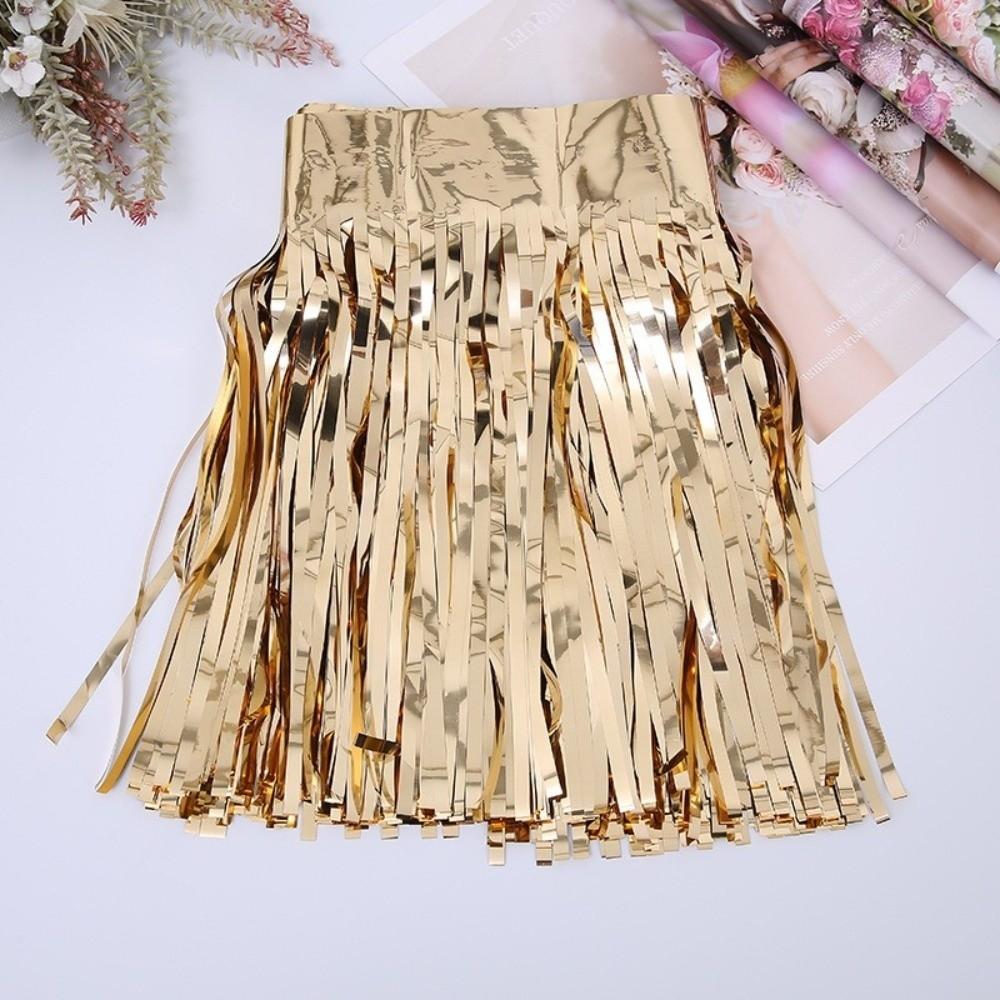 Shiny Metallic Foil Fringe Garland Foil Fringe Curtain Banner  Party Backdrop Curtain