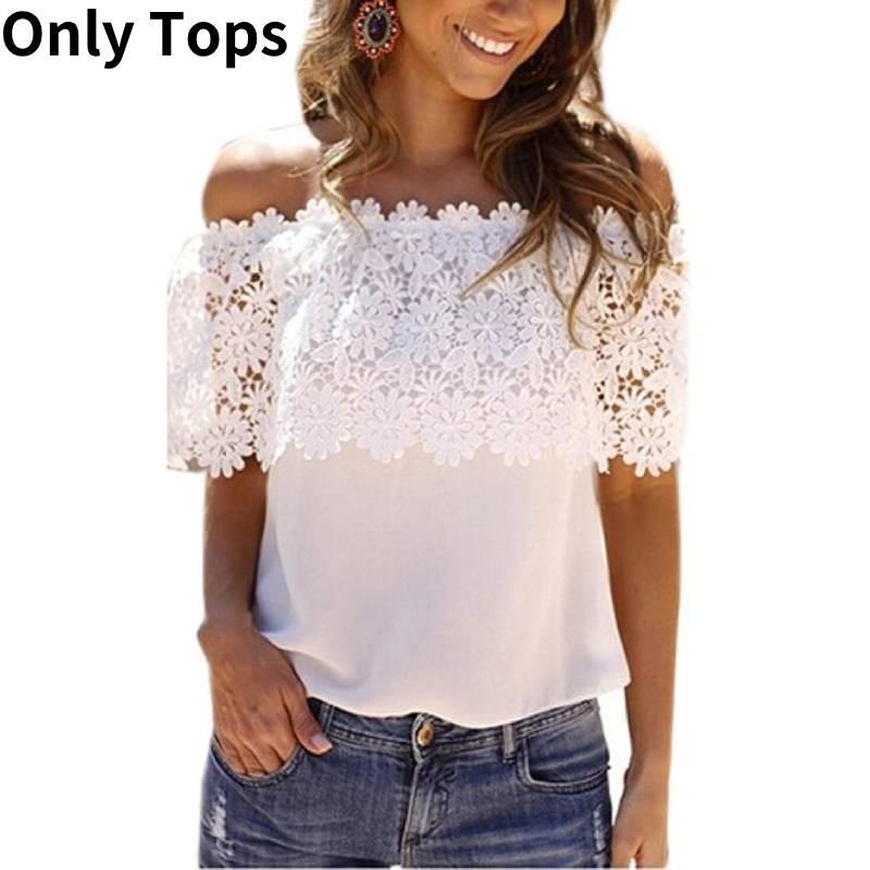 Womens Viscose Crochet Lace Trim Tshirt Business Casual Top For Office Wear And Casual Outfits