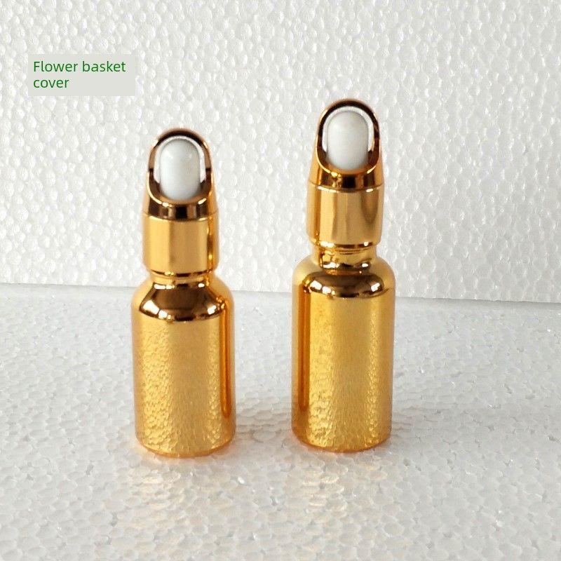 Gold Plating Essential Oil Bottle Dropper Empty Bottle 5-100ml Cosmetic Glass Blending Storage Bottle
