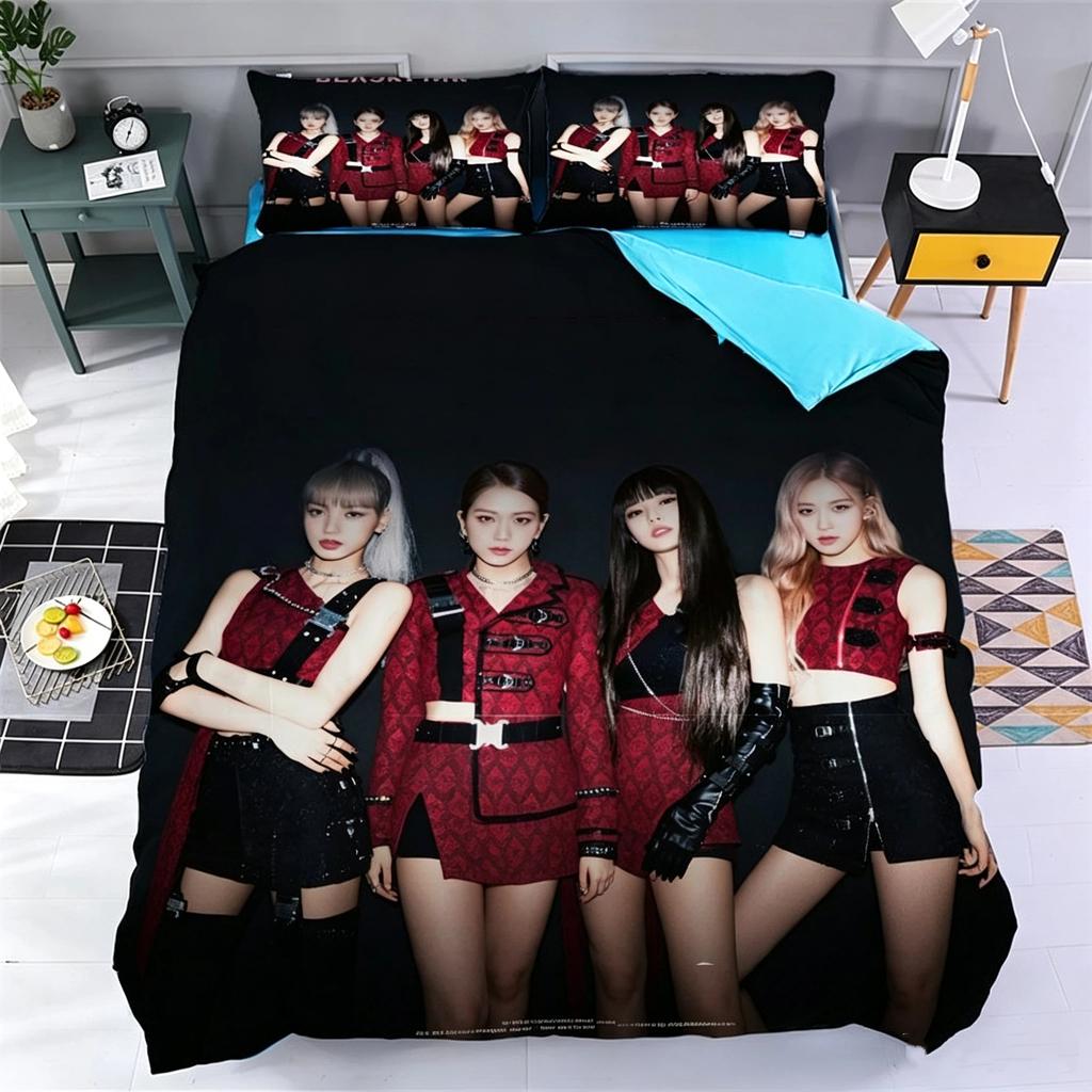 Set Biancheria da Letto per Fan Cantante Jennie Modello Copripiumino e Federa Set Biancheria da Letto di Lusso per Camera da Letto Modello Personalizzabile Dimensioni