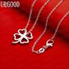 925 Sterling Silver Simple And Exquisite Four-Leaf Clover Pendant Necklace - Stylish Evening Jewelry