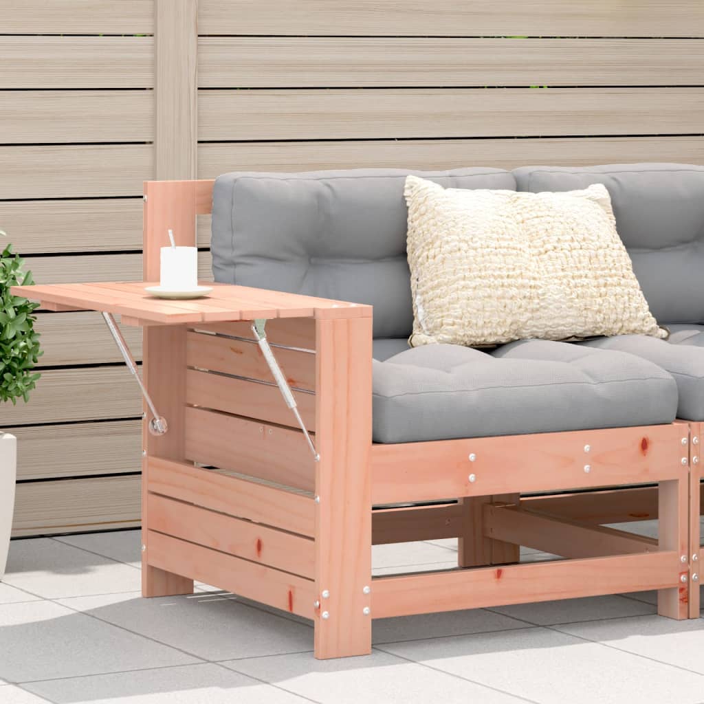 Garden Sofa with Armrests and Side Table Solid Douglas Fir Wood