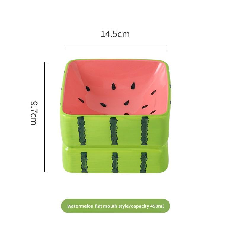Cute Designs Pet Ceramics Bowl Watermelon Strawberry Shape Cat Food Bowl Small Dog Colorful Water Suppliers Cat Bowl