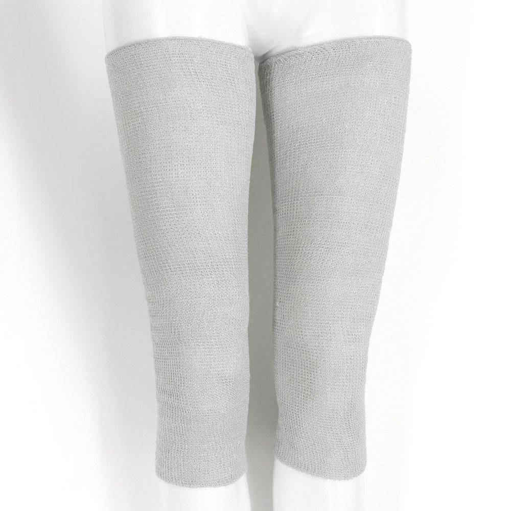 Cold and comfortable leg warmers cotton knitted double in Nara [kasane Lab] (silk/organic fabric) (light gray) [Made Japan/Koryo Town, Prefecture]