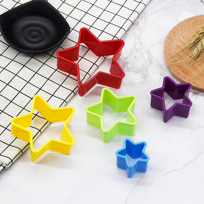 5-6 Stück Kunststoff Ausstechformen Set Fondant Gemüseformen Kuchen Mousse Ring Backwerkzeuge Set für DIY Keksherstellung
