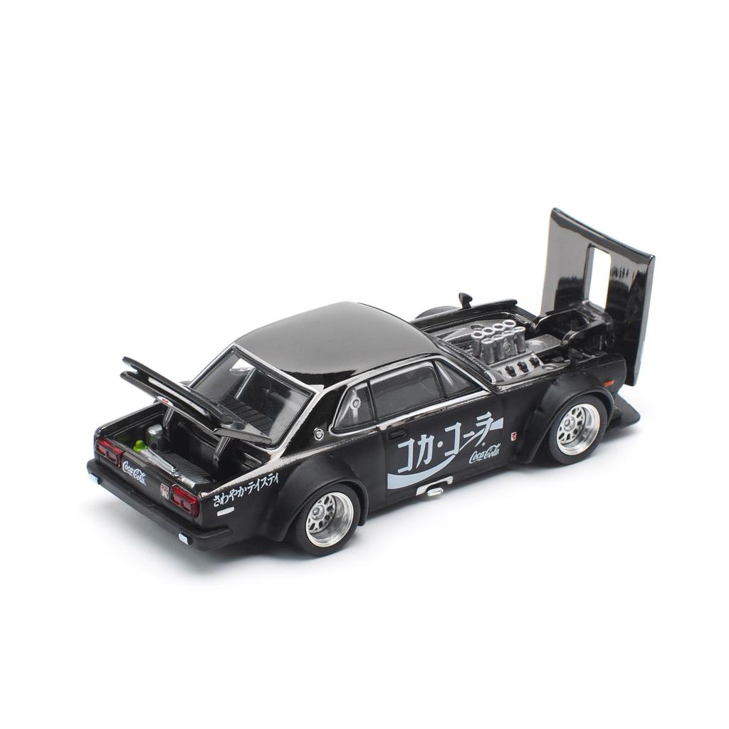 POP RACE SKYLINE DRIFT COCA COLA ZERO JP BLACK CHROME PR640161 1/64 GT-R (HAKOSUKA) - (Finished Model)
